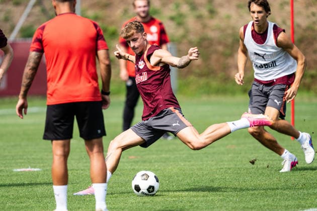 Football, Champions League qualifiers, Red Bull Salzburg, training