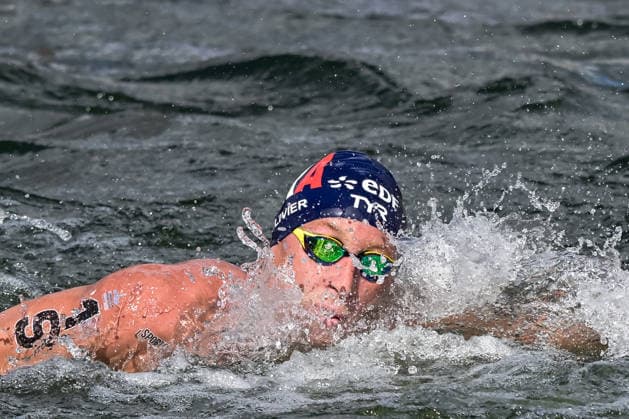 Marc-Antoine Olivier of France competes in the open water swimming 5km Men Final during the European Aquatics Championships at the River Seine in Paris (France), August 5, 2026. Giorgio Scala DBM - Deepbluemedia Insidefoto