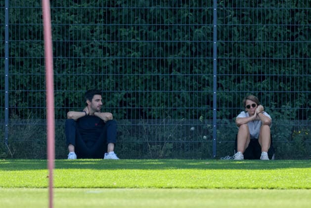 Francisco De Sa Fardilha, athletic director of FC Bayern Munich Women s Soccer, and Bianca Rech, head of the women s soccer department at FC Bayern Munich, watch a training session, GER, FC Bayern Munich Women’s Training, Soccer, Google Pixel Women’s Bundesliga, 2026–2027 Season, August 5, 2026, GER, FC Bayern Munich Women’s Training, Soccer, Google Pixel Women’s Bundesliga, 2026–2027 Season, August 5, 2026, Munich Copyright: xEibner-Pressefoto JennixMaulx EP_JML