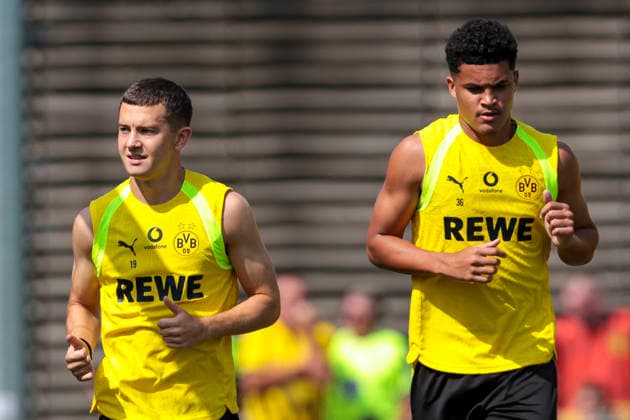 August 5, 2026, Soccer, Borussia Dortmund practice featuring Konstantinos Karetsas (Borussia Dortmund) and Kaua Prates (Borussia Dortmund) at the BVB training facility in NRW, Germany xRHR PHOTO DEx Copyright: DennisxEwert RHR-FOTOx RHR-FOTO DE