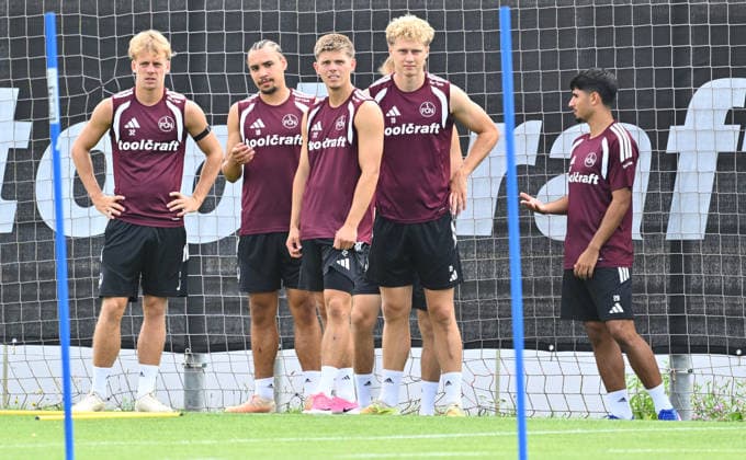 August 5, 2026 Soccer 2 Bundesliga 2026–2027 Season 1 FC Nuremberg FCN Club Training Sports Photo Zink xwoxzix Tim Janisch 32, 1 FC Nuremberg FCN Rafael Lubach 18, 1 FC Nuremberg FCN Finn Becker 22, 1 FC Nuremberg FCN Piet Scobel 19, 1 FC Nuremberg FCN Can Yahya Moustfa 28, 1 FC Nuremberg FCN