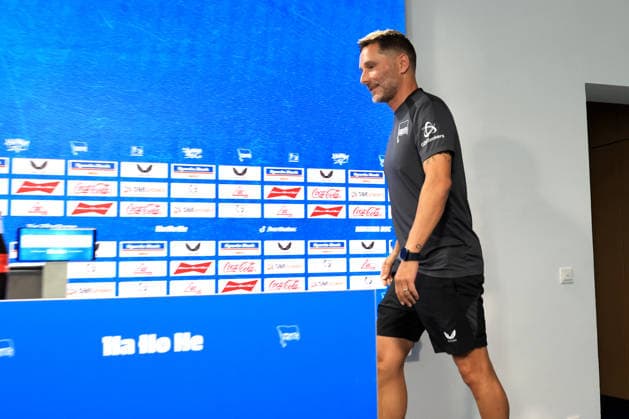 August 5, 2026, Germany, Soccer, 2. Bundesliga, 2026–2027 Season, Sportforum, Hertha BSC, Press Conference with Head Coach Stefan Leitl, Hertha BSC Berlin, 2nd Division, DFB and DFL regulations prohibit any use of photographs as image sequences and or quasi-video, Berlin Sportforum, Berlin, Germany Copyright: xNordphotox xEnglerx