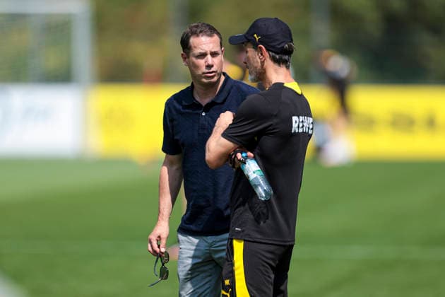 August 5, 2026, Soccer, Borussia Dortmund training session: Lars Ricken, Borussia Dortmund s Managing Director of Sports; Niko Kovac, Borussia Dortmund coach; BVB training facility, North Rhine-Westphalia, Germany; xRHR PHOTO DEx Copyright: DennisxEwert RHR-FOTOx RHR-FOTO DE