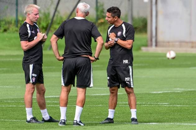 Assistant Coach Peter Nemeth, Jens Schuster, Head Coach Marcel Rapp, St. Pauli, Germany, Hamburg, Training Facility on Kollaustrasse, Soccer, 2. Bundesliga, FC St. Pauli