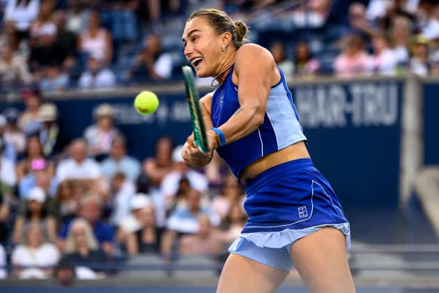 August 4, 2026, Toronto, Ontario, Canada: ARYNA SABALENKA of Belarus returns the ball during her second-round match against Moyuka Uchijima of Japan at the National Bank Open, part of the Hologic WTA, Tennis Damen Tour, at Sobeys Stadium. Toronto Canada - ZUMAr228 20260804_znp_r228_040 Copyright: xVasiliyxRyabykhx