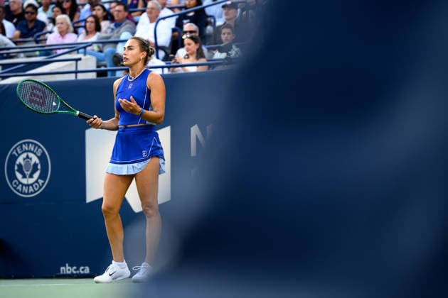 August 4, 2026, Toronto, Ontario, Canada: ARYNA SABALENKA of Belarus is seen during her second-round match against Moyuka Uchijima of Japan at the National Bank Open, part of the Hologic WTA, Tennis Damen Tour, at Sobeys Stadium. Toronto Canada - ZUMAr228 20260804_znp_r228_047 Copyright: xVasiliyxRyabykhx