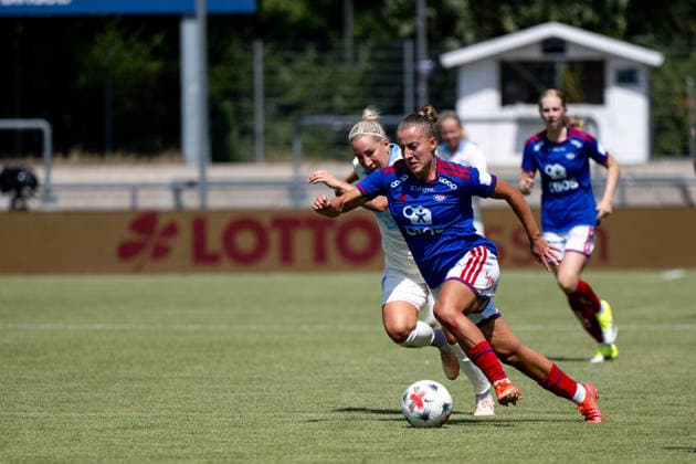 August 5, 2026, GER, Soccer, Women s, UEFA Women s Champions League, 2026–2027 season, Qualifying tournament, Semifinal: Stine Brekken (Valerenga IF), age 30, in a tackle with Mia Persson (Malmö FF), 08, Frankfurt am Main, Stadion am Brentanobad, Hesse, Germany Copyright: xNordphoto Memmlerx