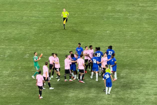 HONG KONG-SPORTS CHELSEA-JUVENTUS Players of Chelsea and Juventus compete during the second half of their exhibition football match at the Kai Tak Stadium on August 5, 2026 in Hong Kong. Juventus claimed a 1-0 victory over Chelsea. (Photo by Kevin Li TMHK via Nexpher Images) Hong Kong