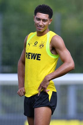 Soccer: Bundesliga 1 – Borussia Dortmund training session on August 5, 2026, at the Hohenbuschei training facility in Dortmund; Jobe Bellingham, Dortmund xRx