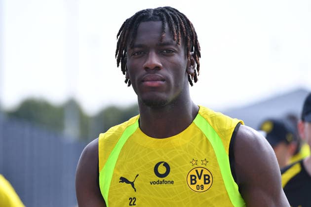 Soccer, Bundesliga 1: Borussia Dortmund training session on August 5, 2026, at the Hohenbuschei training facility in Dortmund; Joane Gadou, Dortmund xRx