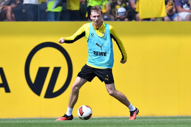 Soccer, Bundesliga 1: Borussia Dortmund training session on August 5, 2026, at the Hohenbuschei training facility in Dortmund. Maximilian Beier, Dortmund xRx