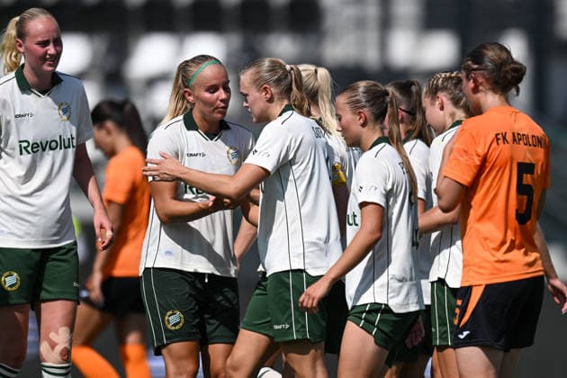 August 5, 2026: Elin Sorum of Hammarby celebrates after scoring the 0-2 goal during the UEFA Women’s Champions League qualifying match between Hammarby and Apolonia on August 5, 2026 in Biella. Photo by Daniele Buffa, BILDBYRAN COP 18 XY0120. soccer, football, UEFA Women’s Champions League, Hammarby, Apolonia, women’s, BBENG, qualifiers, celebration Copyright: DanielexBuffa BB260805BB249