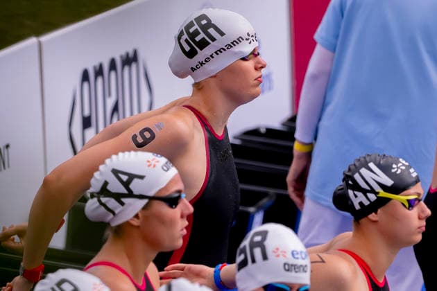 France, Paris, Centre Aquatique Olympique Metropole du Grand Paris, August 5, 2026, European Aquatics Championships – Artistic Swimming, Day 6, Women’s 5 km Open Water, Julia Ackermann of Germany, Photo by Eibner Pressefoto Tino Henschel European Aquatics Championships – Artistic Swimming, Day 6, Women’s 5 km Open Water, Paris Copyright: xEibnerxPressefotox