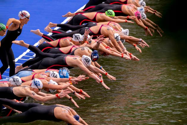France, Paris, Centre Aquatique Olympique Metropole du Grand Paris, August 5, 2026, European Aquatics Championships – Artistic Swimming, Day 6, Women’s 5 km Open Water, Julia Ackermann of Germany, Photo by Eibner Pressefoto Tino Henschel European Aquatics Championships – Artistic Swimming, Day 6, Women’s 5 km Open Water, Paris Copyright: xEibnerxPressefotox