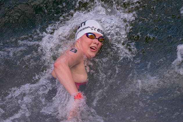 France, Paris, Centre Aquatique Olympique Metropole du Grand Paris, August 5, 2026, European Aquatics Championships – Artistic Swimming, Day 6, Women’s 5 km Open Water, Julia Ackermann of Germany, Photo by Eibner Pressefoto Tino Henschel European Aquatics Championships – Artistic Swimming, Day 6, Women’s 5 km Open Water, Paris Copyright: xEibnerxPressefotox