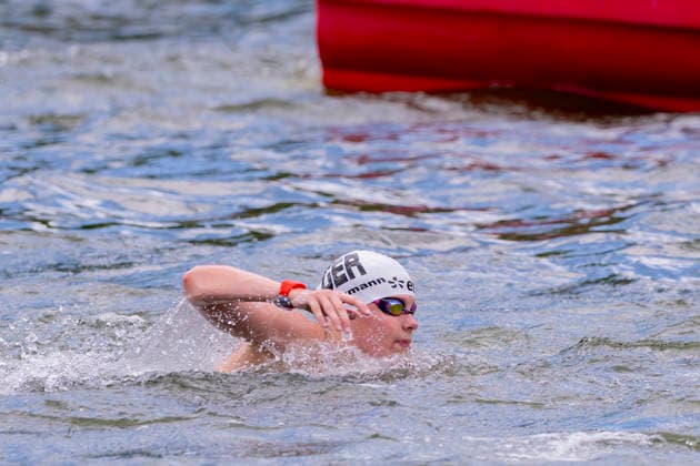 France, Paris, Centre Aquatique Olympique Metropole du Grand Paris, August 5, 2026, European Aquatics Championships – Artistic Swimming, Day 6, Women’s 5 km Open Water, Julia Ackermann of Germany, Photo by Eibner Pressefoto Tino Henschel European Aquatics Championships – Artistic Swimming, Day 6, Women’s 5 km Open Water, Paris Copyright: xEibnerxPressefotox