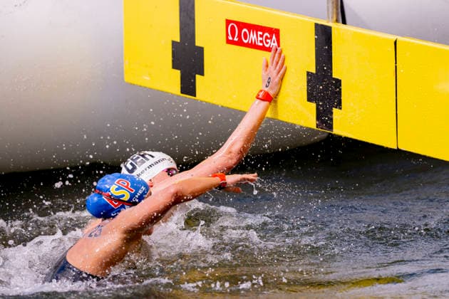 France, Paris, Centre Aquatique Olympique Metropole du Grand Paris, August 5, 2026, European Aquatics Championships – Artistic Swimming, Day 6, Women’s 5 km Open Water, Julia Ackermann of Germany, Photo by Eibner Pressefoto Tino Henschel European Aquatics Championships – Artistic Swimming, Day 6, Women’s 5 km Open Water, Paris Copyright: xEibnerxPressefotox