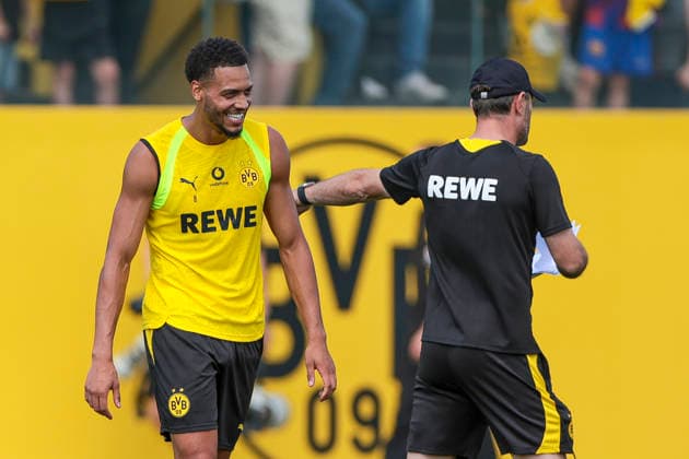 August 5, 2026, Soccer, Borussia Dortmund practice featuring Felix Nmecha (Borussia Dortmund) and Assistant Coach Robert Kovac (Borussia Dortmund) at the BVB training facility in North Rhine-Westphalia, Germany xRHR PHOTO DEx Copyright: DennisxEwert RHR-FOTOx RHR-FOTO DE