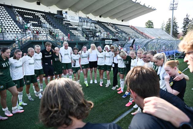 August 5, 2026: Hammarby players after the UEFA Women’s Champions League qualifying match between Hammarby and Apolonia on August 5, 2026 in Biella. Photo by Daniele Buffa. BILDBYRAN COP 18 XY0120 soccer football fotball UEFA Women s Champions League Hammarby Apolonia women s BBENG qualifiers  Copyright: DanielexBuffa BB260805BB279