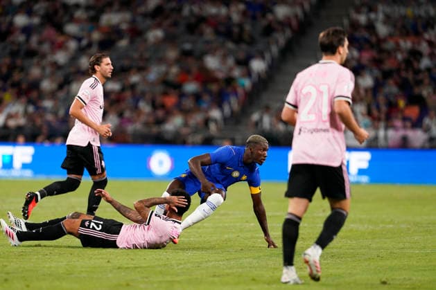 HONGKONG-SOCCER FOOTBALL-FEST MoisÃ s Caicedo of Chelsea Football Club and Douglas Luiz Soares of Juventus during a match of Chelsea Football Club and Juventus at Kai Tan Stadium during the Hong Kong Football Festival 2026 in Hong Kong, August 5, 2026. NEXPHER Vernon Yuen HONG KONG