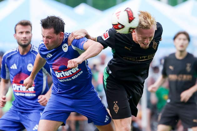 Isac Lidberg of Borussia Mönchengladbach scores the goal to make it 0–2 with this header during the friendly match between FC Rottach Egern and Borussia Mönchengladbach at Birkenmoos Stadium on August 5, 2026, in Rottach Egern, Germany. Photo by Marco Steinbrenner, DeFodi Images. Isac Lidberg of Borussia Mönchengladbach scores the goal to make it 0–2 with this header during the friendly match between FC Rottach Egern and Borussia Mönchengladbach at Stadion Birkenmoos on August 5, 2026 in Rottach Egern, Germany Photo by Marco Steinbrenner, DeFodi Images Photo by Marco Steinbrenner, DeFodi Images