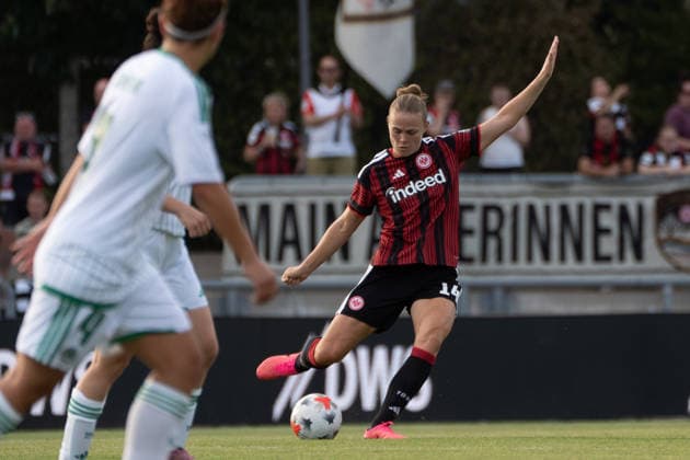 August 5, 2026, xhfmx, Soccer CLQ HF 2 Qualifying Round, Eintracht Frankfurt vs. Omonia Nicosia, Marthine Ostenstad, Eintracht Frankfurt, 14 DFL DFB REGULATIONS PROHIBIT ANY USE OF PHOTOGRAPHS as IMAGE SEQUENCES and or QUASI-VIDEO Frankfurt