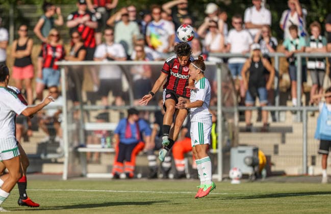 GER, Frankfurt, Eintracht Frankfurt vs. AC Omonia Nicosia, UEFA Women s Champions League, Soccer, UEFA, 2026–2027 Season, Stadion am Brentanobad, Qualifying Round, Semifinal Photo: Dilara Acikgoz, Eintracht Frankfurt Women 20. DFB and DFL regulations prohibit any use of photographs as image sequences and or quasi-video. August 5, 2026 Copyright: HMBxMedia HendrikxHamelau