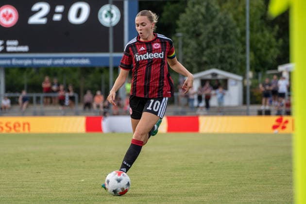 August 5, 2026, xhfmx, Soccer CLQ HF 2 Qualifying Round, Eintracht Frankfurt vs. Omonia Nicosia, Laura Freigang (Eintracht Frankfurt), 10 DFL DFB REGULATIONS PROHIBIT ANY USE OF PHOTOGRAPHS AS IMAGE SEQUENCES AND OR QUASI-VIDEO, Frankfurt