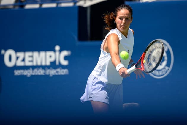 August 5, 2026, Toronto, Ontario, Canada: DARIA KASATKINA of Australia returns the ball during her second-round match against Elena Rybakina of Kazakhstan at the National Bank Open, part of the Hologic WTA, Tennis Damen Tour, at Sobeys Stadium. Toronto Canada - ZUMAr228 20260805_znp_r228_007 Copyright: xVasiliyxRyabykhx