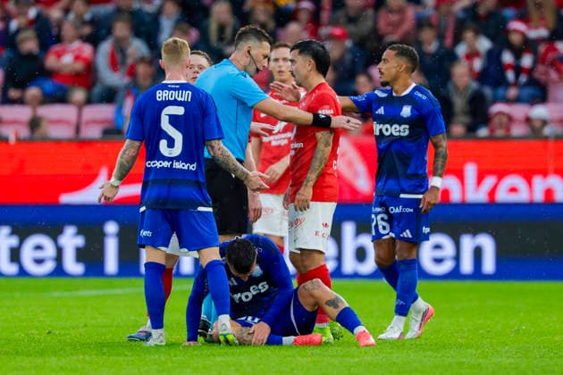 UEFA Conference League 2026 Brann Apollon Limassol Bergen 20260805 Referee Damian Kos in the UEFA Conference League soccer match between SK Brann and Apollon Limassol at Brann Stadium. Photo: Paul S. Amundsen, NTB, Bergen, Norway. EDITORIAL USE ONLY RESTRICTED USE FOR BETTING COMPANIES  Copyright: xPaulxS.xAmundsenx xNTBx