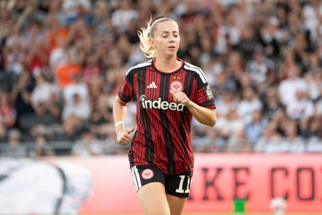 August 5, 2026, xhfmx, Soccer CLQ HF 2 Qualifying Round, Eintracht Frankfurt vs. Omonia Nicosia, Nina Lührßen, Eintracht Frankfurt, 11 DFL DFB REGULATIONS PROHIBIT ANY USE OF PHOTOGRAPHS as IMAGE SEQUENCES and or QUASI-VIDEO, Frankfurt