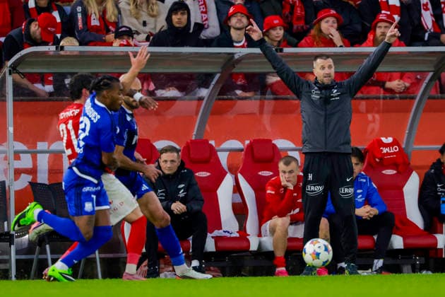 UEFA Conference League 2026 Brann Apollon Limassol Bergen 20260805 Brann coach Eirik Horneland during the UEFA Conference League soccer match between SK Brann and Apollon Limassol at Brann Stadium. Photo: Paul S. Amundsen, NTB, Bergen, Norway. EDITORIGINAL USE ONLY; RESTRICTED USE FOR BETTING COMPANIES  Copyright: xPaulxS.xAmundsenx xNTBx