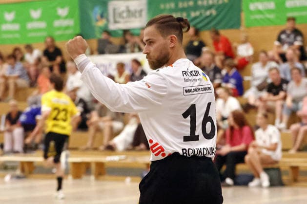 August 5, 2026, xovx, Lindencup Handball Tournament, Pfadi Winterthur vs. HSC 2000 Coburg; Cheers for Petros Boukovinas; HSC Coburg; Linden City Hall; Hesse, Germany; DE