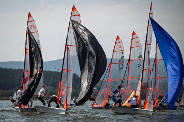 The 2026 29er European Championship, EM, Europameisterschaft continued with preliminary races on August 5, 2026, on Lipno Lake in Cerna v Posumavi, Czech Republic. (CTKxPhoto VaclavxPancer) CTKPhotoP2026080507983  CTKPhotoP2026080507983