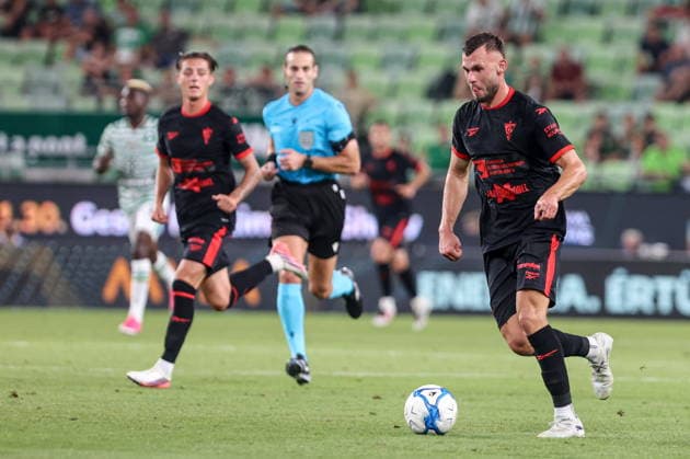 05.08.2026, Budapeszt Liga Europy UEFA sezon 2026 27 runda III kwalifikacji, Ferencvaros Budapest - Gornik Zabrze - UEFA Europa League football Match season 2026 27 round III qualification Ferencvaros Budapeszt - Gornik Zabrze Nz. Erik Prekop Fot. Michal Chwieduk Arena Akcji NEWSPIX.PL --- newspix.pl 
