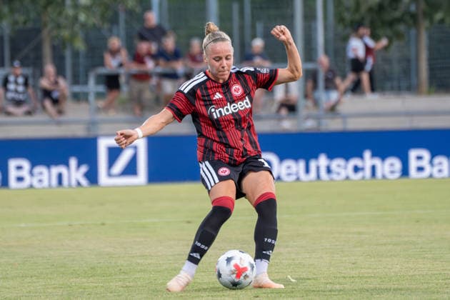 August 5, 2026, xhfmx, Soccer CLQ HF 2 Qualifying Round, Eintracht Frankfurt vs. Omonia Nicosia, Pia Sophie Wolter, Eintracht Frankfurt, 17 DFL DFB REGULATIONS PROHIBIT ANY USE OF PHOTOGRAPHS as IMAGE SEQUENCES and or QUASI-VIDEO Frankfurt