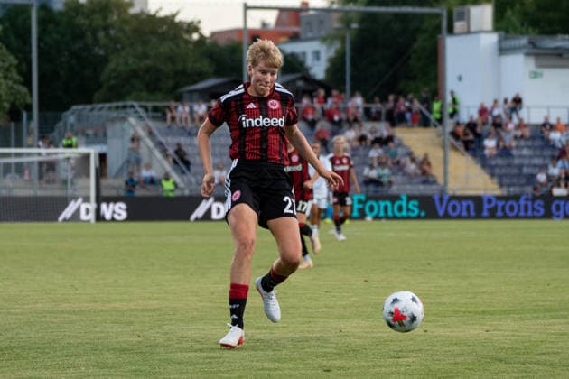 August 5, 2026, xhfmx, Soccer CLQ HF 2 Qualifying Round, Eintracht Frankfurt vs. Omonia Nicosia, Paulina Krumbiegel, Eintracht Frankfurt, 27 DFL DFB REGULATIONS PROHIBIT ANY USE OF PHOTOGRAPHS as IMAGE SEQUENCES and or QUASI-VIDEO Frankfurt