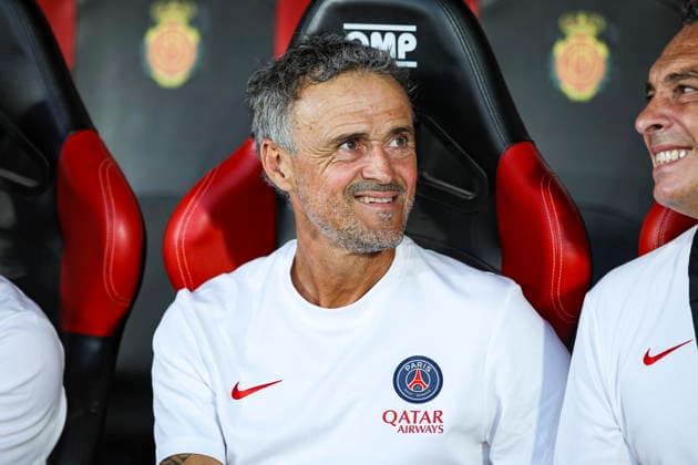 Luis Enrique of Paris Saint-Germain during the preseason friendly match between RCD Mallorca and Paris Saint-Germain at Estadi Son Moix on August 5, 2026, in Palma de Mallorca, Spain. Photo by Xavi Bonilla, DeFodi Images