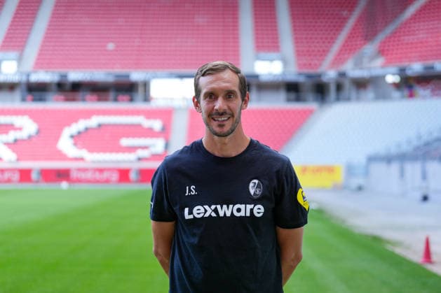 Julian Schuster, SC Freiburg; Head Coach, SC Freiburg 1 (Bundesliga); Profile Session 2026–2027; Freiburg; Europa-Park Stadium; Baden-Württemberg, Germany Copyright: AA_STEINSIEK.CH