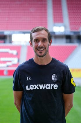 Julian Schuster, SC Freiburg; Head Coach, SC Freiburg 1 (Bundesliga); Profile Session 2026–2027; Freiburg; Europa-Park Stadium; Baden-Württemberg, Germany Copyright: AA_STEINSIEK.CH