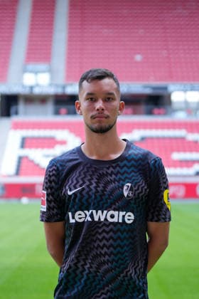 Mio Backhaus, SC Freiburg, 01 SC Freiburg 1 BL, Bundesliga, Photo Shoot 2026 2027, Freiburg, Europa-Park Stadium, Baden-Württemberg, Germany Copyright: AA_STEINSIEK.CH