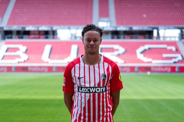 Derry Scherhant, SC Freiburg, 07 SC Freiburg 1, Bundesliga, Profile Session 2026–2027, Freiburg, Europa-Park Stadium, Baden-Württemberg, Germany Copyright: AA_STEINSIEK.CH