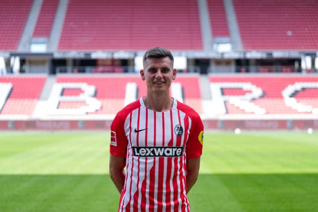 Yannik Engelhardt, SC Freiburg, 16, SC Freiburg 1, Bundesliga, Profile Session 2026–2027, Freiburg, Europa-Park Stadium, Baden-Württemberg, Germany Copyright: AA_STEINSIEK.CH