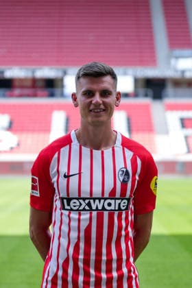Yannik Engelhardt, SC Freiburg, 16, SC Freiburg 1, Bundesliga, Profile Session 2026–2027, Freiburg, Europa-Park Stadium, Baden-Württemberg, Germany Copyright: AA_STEINSIEK.CH