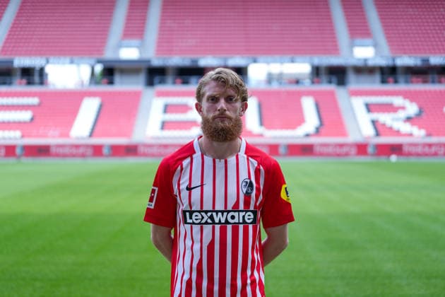 Niklas Beste, SC Freiburg, 19, SC Freiburg, 1st Bundesliga, Bundesliga, Photo Shoot 2026–2027, Freiburg, Europa-Park Stadium, Baden-Württemberg, Germany Copyright: AA_STEINSIEK.CH