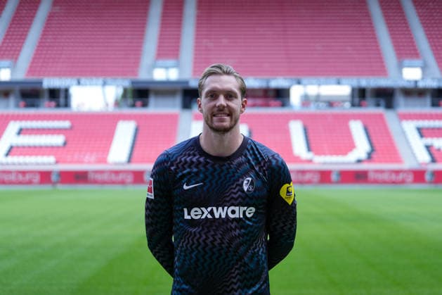 Florian Müller Florian Mueller SC Freiburg, 21 SC Freiburg 1 BL, Bundesliga, Photo Shoot 2026 2027 Freiburg Europa-Park Stadium Baden-Württemberg Germany Copyright: AA_STEINSIEK.CH