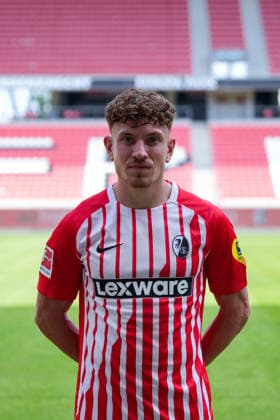 Philipp Treu, SC Freiburg, 29, SC Freiburg 1, Bundesliga, Profile Session 2026–2027, Freiburg, Europa-Park Stadium, Baden-Württemberg, Germany Copyright: AA_STEINSIEK.CH