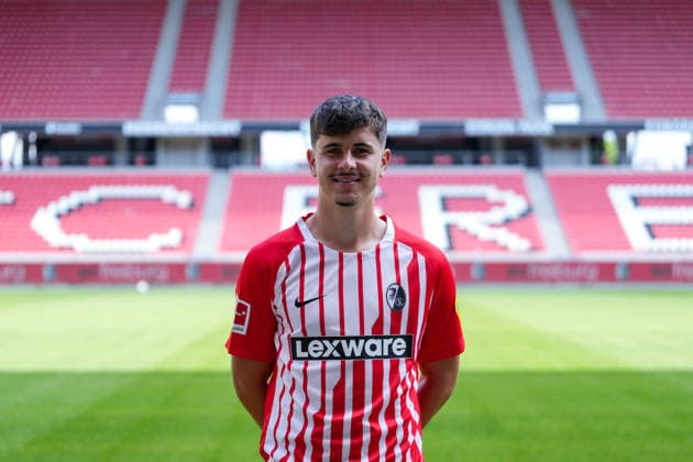 Karl Steinmann, SC Freiburg, 36, SC Freiburg 1, Bundesliga, Photo Shoot 2026–2027, Freiburg, Europa-Park Stadium, Baden-Württemberg, Germany Copyright: AA_STEINSIEK.CH