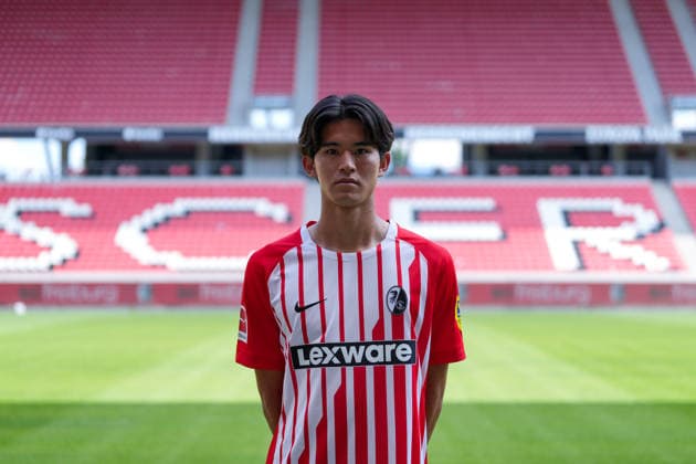 Keisuke Goto, SC Freiburg, 42, SC Freiburg 1, Bundesliga, Profile Session 2026–2027, Freiburg, Europa-Park Stadium, Baden-Württemberg, Germany Copyright: AA_STEINSIEK.CH