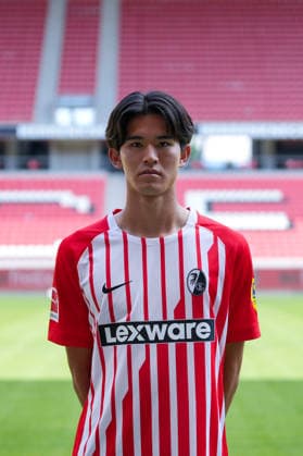 Keisuke Goto, SC Freiburg, 42, SC Freiburg 1, Bundesliga, Profile Session 2026–2027, Freiburg, Europa-Park Stadium, Baden-Württemberg, Germany Copyright: AA_STEINSIEK.CH
